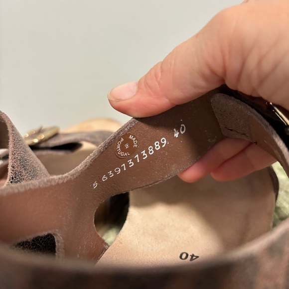 Mephisto Lissandra Brown Leopard Print Leather Slingback Wedge Sandals - Picture 9 of 11